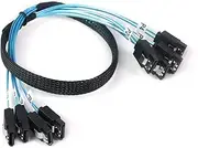 SATA-III Cable:0.5M, 4Pcs/Set Thin SATA 6Gbps HDD SSD Data-Cable Bundled Replacement for Server Bitcoin Computer SSD HDD CD DVD Drives Raid(1.6FT)