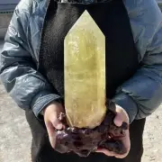 All 8.47LB Natural Smoky Citrine quartz obelisk crystal wand point healing G5093