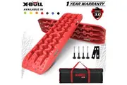 X-BULL 2PCS Recovery Tracks Snow Tracks Mud tracks 4WD With 4PC mounting bolts Red
