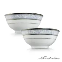 在飛比找Yahoo奇摩購物中心優惠-【Noritake 】花舞春風銀邊飯碗12CM (買一送一)