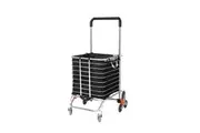 Foldable Shopping Trolley Cart in Black