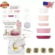 5-Piece Aluminum Induction Cookware Set with Removable Handles - Dishwasher Safe