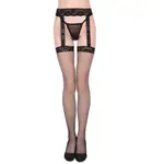 WOMEN'S FISHNET THIGH HIGH LACE TOP GARTER BELT LINGERIE GOO