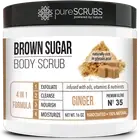 pureSCRUBS Ginger Brown Sugar Face & Body Scrub + FREE Spoon, Loofah & Soap