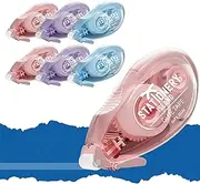 STATIONERY ISLAND Glue Tape Roller, 6 Pack Double Side Tape Dispenser, Scrapbooking Supplies, 6mx8mm Adhesive Glue Roller Tape for Crafting, Cards, Photo, Journal and Scrapbooking