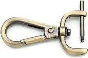 CRAFTMEMORE 2pcs Detachable Snap Hook Swivel Clasp w/Screw Bar VT493 Bag Strap Hardware Replacement (5/8 Inch, Brushed Brass)
