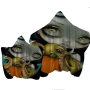 Halloween Gothic Girl Hold Pumpkin with Octopus Towel with Hood