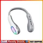 RGB Neck Fans Lamp Bladeless Fan for Summer Outdoor (White)