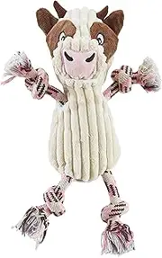 Charming Pet Ranch Roperz Cow Plush Squeaky Dog Toy