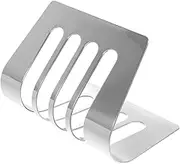FUNOMOCYA 1Pc Silver Bread Rack Display Stand for Toast Slice Storage Home Kitchen Organizer Independent Compartments for Clean Easy Access for Events Breakfast