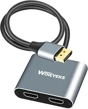 4K 60Hz DisplayPort to Dual HDMI Splitter Cable Adapter for Dual Monitors Extended Display.SST/MST Specification Display Port Extend 1 in 2 HDMI Out for Desktop,Laptop,NVIDIA, AMD Graphics Card