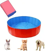 Foldable Dog Pool for Small Dogs, Ball Pit for Dogs, Dogpool Paddling Pool Shower, 50 x 8 cm Dog Bathtub Cats, Swimming Pool Paddling Pool for Children, Non-Slip Swimming Pool for Dogs Thick