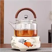 teapot Glass Teapot Electric Pottery Stove Set Steaming and Boiling Integrated Large Capacity Black Tea and White Tea Special Boiling Kettle Chinese teapot KeYJ