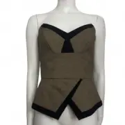 CUE HOUNDSTOOTH BUSTIER TOP SIZE:8 MADE IN AUSTRALIA