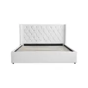 Hotshoppa Milano Royale White Leather Bed Frame King