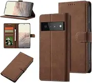 YocoverTech Case for Google Pixel 7a 5G Wallet Case,for Google Pixel 7a 5G Case[6.1"] Retro Matte PU Leather Wallet Flip Cover with RFID Blocking Card Slots Magnetic Closure Kickstand Cover-Brown