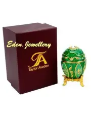 Stamp TAYLOR AVEDON Keepsake Trinket Egg Crystal Jewelry MUSIC Box MB1040