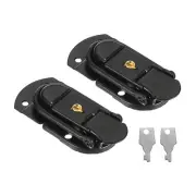 Suitcase Lock Hasp 2.64"x1.34", 2Pcs Iron Toggle Catch Latch with Key,Black