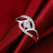 2Ct Round Cut Moissanite 14k White Gold Plated Promise Engagement Ring