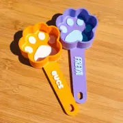 Personalized Cat Name Food Scoop, Custom Pet Measuring Cup, Cat Paw Food Spoon