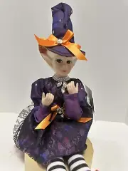 20” Halloween Fall Elf Fairy Posable Shelf Sitter Witch Home Decor
