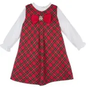 Luli & Me Girls 6X Tartan Holiday Dress & white Ruffle Collar Blouse $80 NWT
