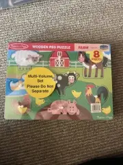 Melissa & Doug Wooden Puzzle Set Of 3 NEW Safari, Farm