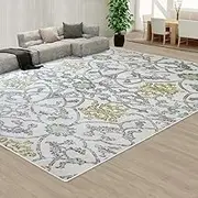 Grey Creamy Color Pattern Floor Area Abstract Rug Modern Large Carpet (185x185cm)
