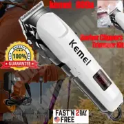 Kemei Pro Barber Clippers Trimmer Kit Hair Cut Cordless Machine Set Hiking US
