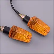 Turn Signal Indicator 2Pcs 10mm Amber Lens Universal Motorbike Left Right Front Rear Turn Signal Light Blinker Indicator 12V
