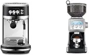Bambino Plus Espresso Machine by Breville, Black - with the Smart Grinder Pro Coffee Grinder, BES500BTR + BCG820