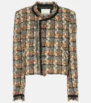[Isabel Marant] Isabel Marant Kerry cropped wool-blend jacket AU 16 multicoloured