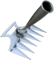 Gardening Hoe Weeding Rake Steel Farm Tool Grasping Raking Level Loosen Soil Harrow Clean Leaves Weeds Tool Collect Agricultural