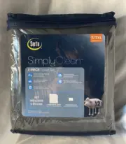 Serta~Simply Clean 2 pc Duvet Set ~ Grey ~ Twin/Twin XL