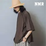 深咖啡S 零碼 NURARI 半開襟罩衫襯衫 22 S/S MINIMALIST OVS HENLEY SHIRT