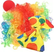 [BESPORTBLE] 1Set Clown Costume Kit Classic Clown Wig Bow Tie Nose Prop for Parties Festivals Performances Comfortable Flexible Cosplay Accessories for Teens Adults