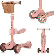 Lionelo Franky 2-in-1 Children's Balance Scooter from 3 Years up to 50 kg Balance Bike from 1 Year up to 20 kg Height Adjustable LED Wheels Non-Slip Running Board Basket