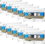 Audio Cassettes Empty, Pack of 10 Low Noise Audio Tapes, 60 Min Low Noise Music Cassette, Audio Cassette Empty Cassette Tapes, Music Cassettes Empty for Lectures, Seminars, Everyday Recordings
