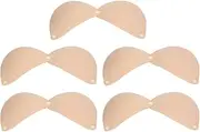 [Soraz] Backless Adhesive Bra, 5 Pieces Push Up Sticky Bra Hypoallergenic 3D Side Breast Lift for Women for Wedding (A)