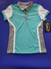 Prodigy Golfer Women's Semi-Fitter Golf Polo Short Sleeve Turquoise Size Small
