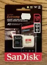 SanDisk Extreme 128GB Micro SDXC Card With Adapter