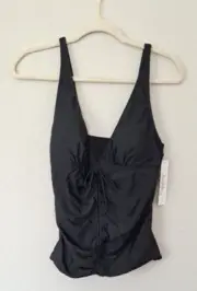 Nicole Miller Over The Shoulder Black Swimsuit Top Medium