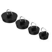4 Pack Rubber Bathtub Sink Drain Stopper Plug with Hanging Ring for Bathroom