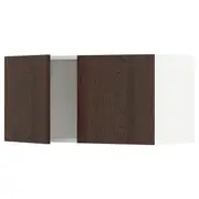 METOD wall cabinet with 2 doors, white/Sinarp brown, 80x37x40 cm