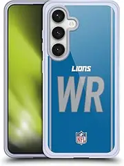 Head Case Designs Officially Licensed NFL WR Blue Detroit Lions Positions & Logo Soft Gel Case Compatible with Samsung Galaxy S24 5G