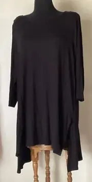 Philosophy Woman Swing Long Soft Spandex Blend Black Tee-New w/Tags Size 1X