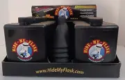 Hide My Flask Display of 18 Flask 5oz w/Funnel Pocket Size Plastic