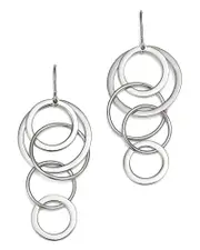 Sterling Silver Cascading Circle Drop Earrings