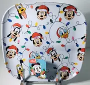 4 Dinner Plates Disney Mickey Mouse and Friends CHRISTMAS Melamine 10” NEW