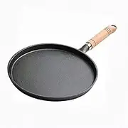 Cast Iron Frying pan, Non Stick, Wooden Handle, Non Stick, Skillet,Iron Pot, Flat Bottomed pan (Simple 25cm)